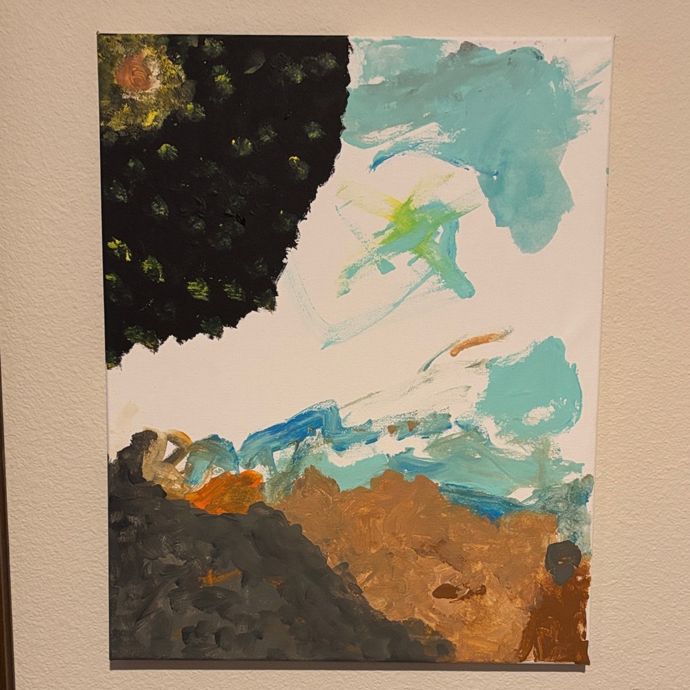 Original Canvas Acrylic Painting by Local Child Artist “Beach Nights” 16”x20”